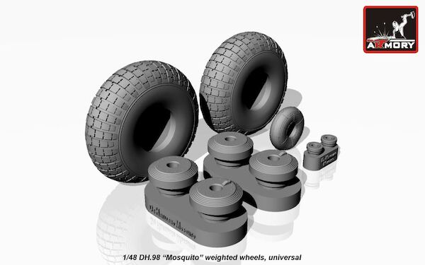 DH98 Mosquito Wheel set - weighted  AR AW48402