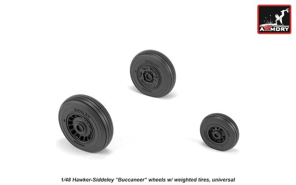 Buccaneer S2B wheels with weighted tires (Airfix) AR AW48409