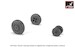 Fairey Gannet early type wheels with weighted tires and straight line Pattern AR AW48410