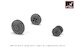 Fairey Gannet  early type wheels with weighted tires and straight line Pattern AR AW48410