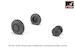Fairey Gannet late type wheels with weighted tires and blocked Pattern AR AW48411