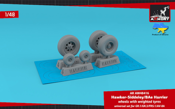 HS/ BAE Harrier early type GR1/GR3/FRS1/AV8A Wheel set (Weighted) AR AW48416