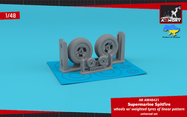 Supermarine Spitfire weighted wheels - Concentric Pattern 3 spokes AR AW48421
