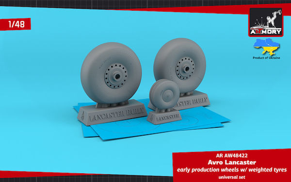 Avro Lancaster early wheels with weighted tyres AR AW48422