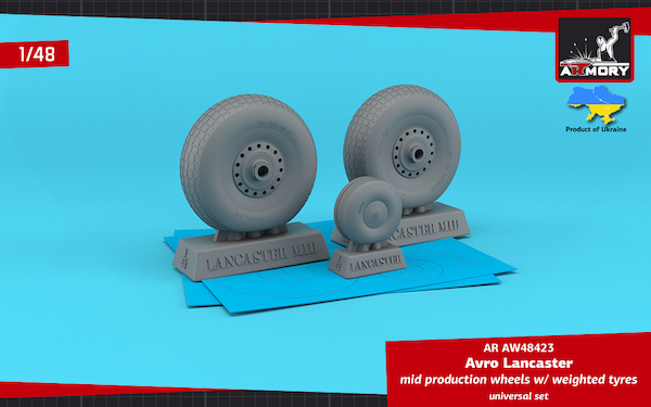 Avro Lancaster Mid wheels with weighted wheels  AR AW48423