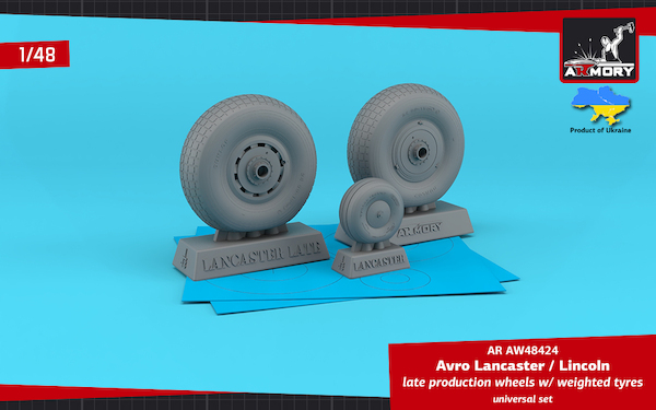 Avro Lancaster/Lincoln Late wheels with weighted Tyres AR AW48424
