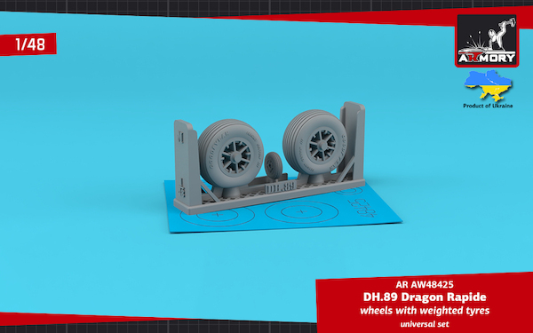DN89 Dragon Rapide/ Dominie wheels with weighted tyres (armory) AR AW48425