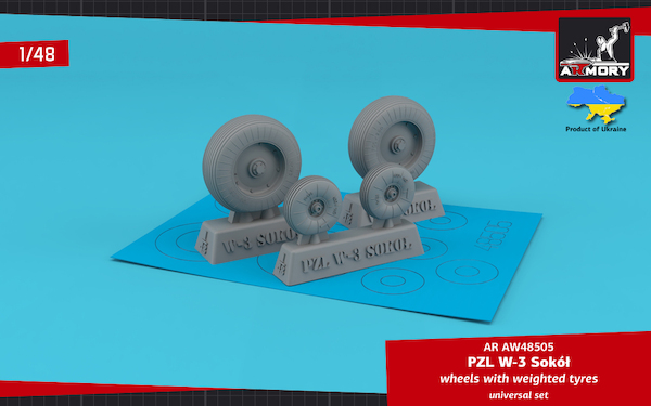 PZL W3 Sokol  -  wheel set -weighted-  AR AW48505