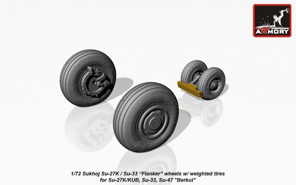 Suchoi Su27K/Su33 Wheel set with weighted tires  AR AW72034