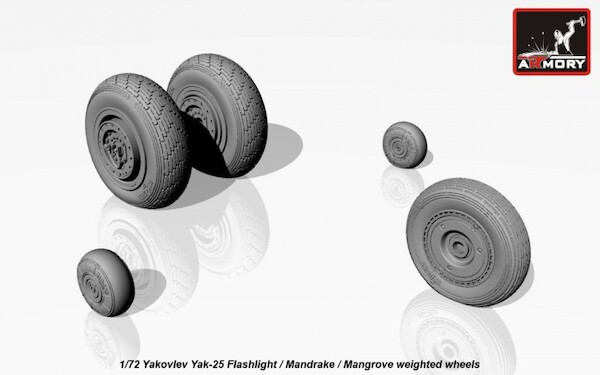 Yakovlev Yak25 Wheel set with weighted tires AR AW72046