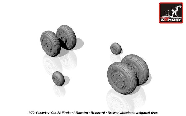 Yakovlev Yak28 Wheel set with weighted tires AR AW72047
