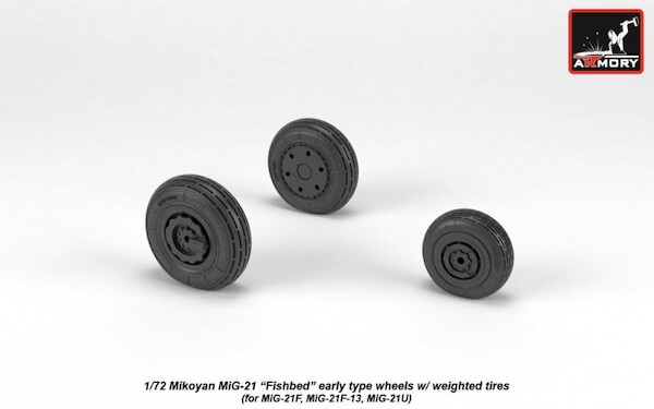 Mikoyan MiG21 Fishbed wheel set -weighted- (Early)  AR AW72048