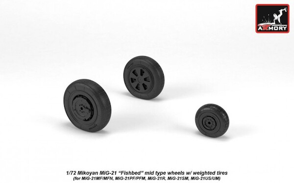 Mikoyan MiG21 Fishbed wheel set -weighted- (Mid)  AR AW72049