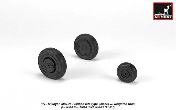 Mikoyan MiG21 Fishbed wheel set -weighted- (Late)  AR AW72050
