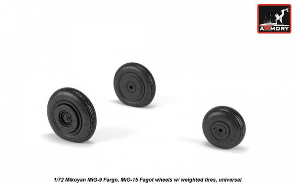 Mikoyan MiG9 "Fargo", early MiG15 "Fagot" wheel set -weighted- AR AW72053