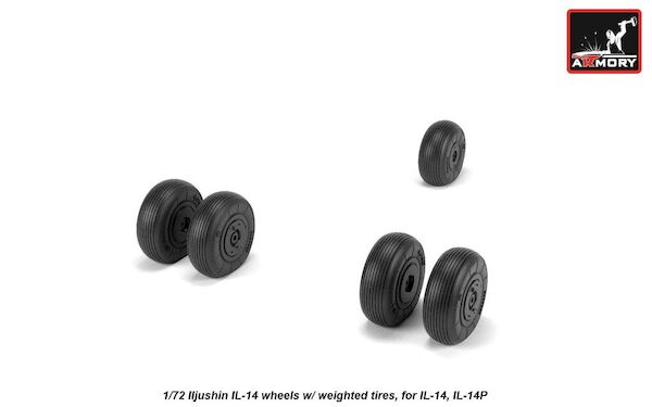 Ilyushin IL14 "Crate" wheel set -weighted-  AR AW72059