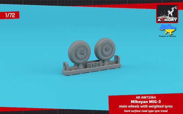 Mikoyan MiG3 wheel set with hard road tyre tread AR AW72064