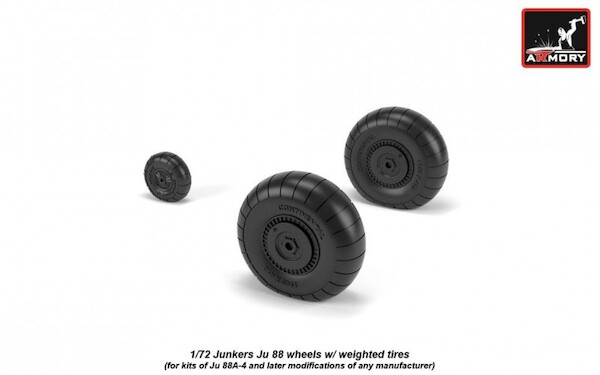Junkers Ju88A4 and later Wheel set with weighted tires  AR AW72202