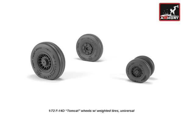 Grumman F14 Tomcat Late Type wheels with weighted tires (For F14D) AR AW72332