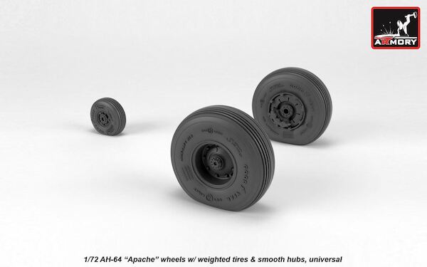 AH64 Apache  wheels with weighted tires and Smooth Hubs  AR AW72335
