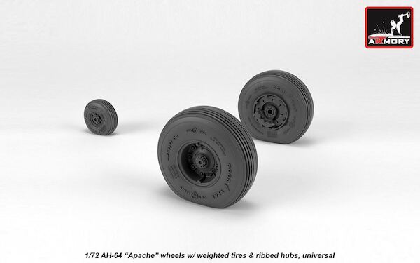 AH64 Apache  wheels with weighted tires and Ribbed Hubs  AR AW72336