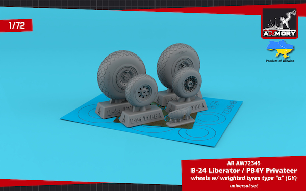 B24 Liberator / PB4Y Privateer wheels with weighted tires Type B (FB)  AR AW72345