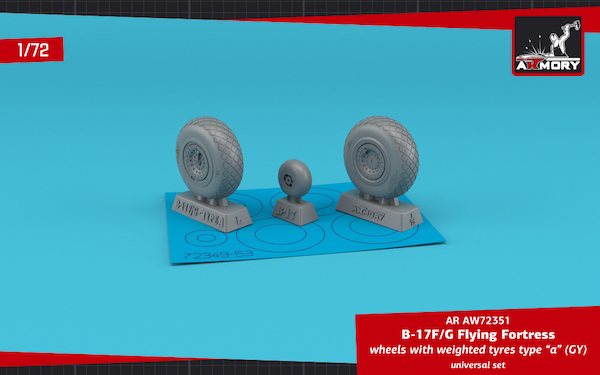 Boeing B17F/G Flying Fortress wheels with weighted tires (GY) AR AW72351