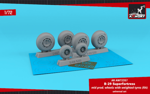Boeing B29 Superfortress wheels with weighted tires - Mid Type AR AW72357