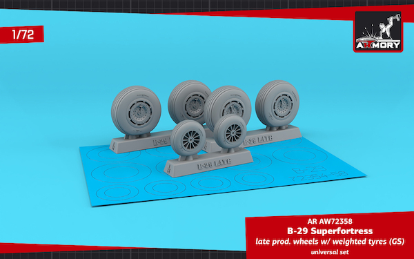 Boeing B29 Superfortress wheels with weighted tires - Late Type AR AW72358