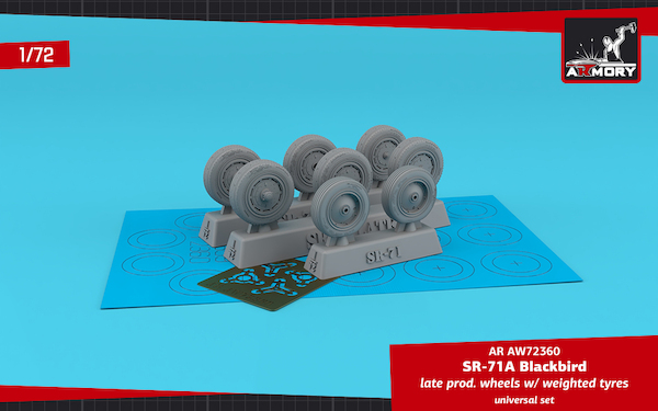 Lockheed SR71A Blackbird wheels with weighted tires - Late AR AW72360