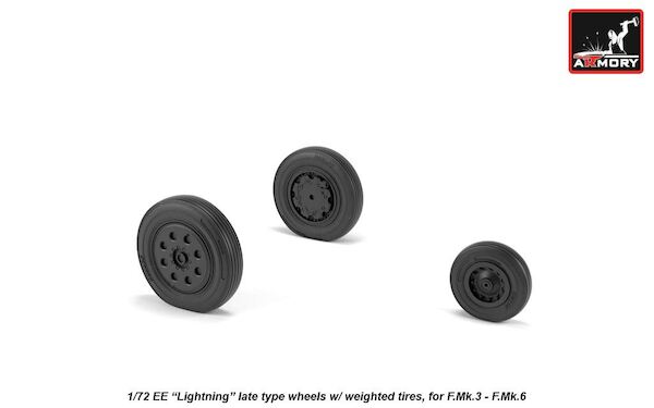 EE Lightning F MK3 and F MK6  -late- Wheel set with weighted tires  AR AW72410