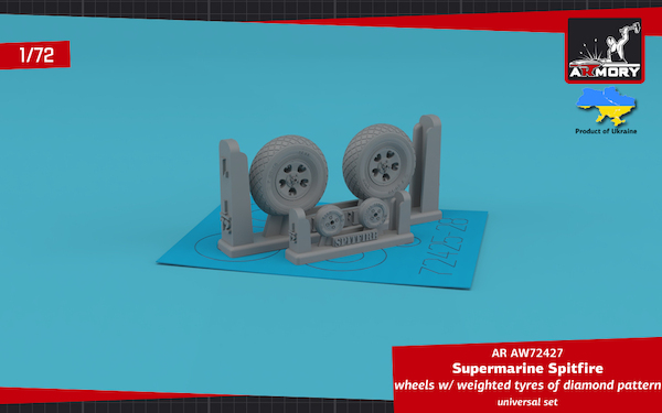 Supermarine Spitfire weighted wheels - Diamond Pattern (5 spoke) AR AW72427