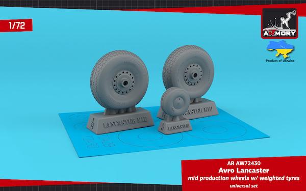 Avro Lancaster Mid wheels with weighted wheels  AR AW72430