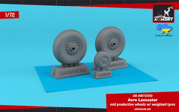 Avro Lancaster Mid wheels with weighted wheels AR AW72430