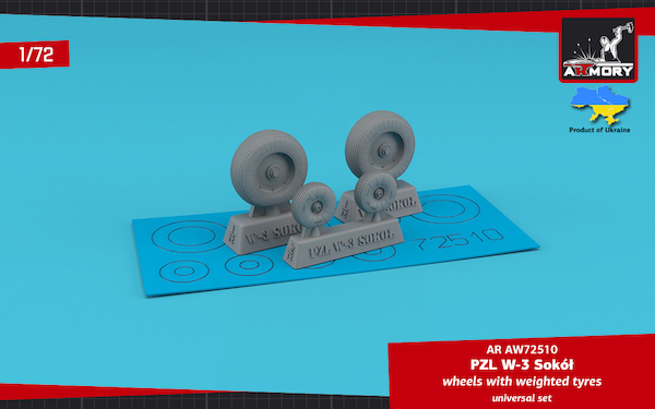 PZL W3 Sokol wheel set -weighted AR AW72510