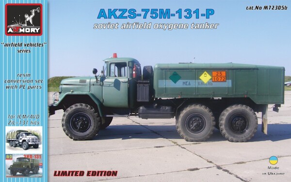 AKZS-75M-131-P Soviet Airfield Oxygen Refueler + PE Conversion set (For ICM ZIL 131)  AR M72305B