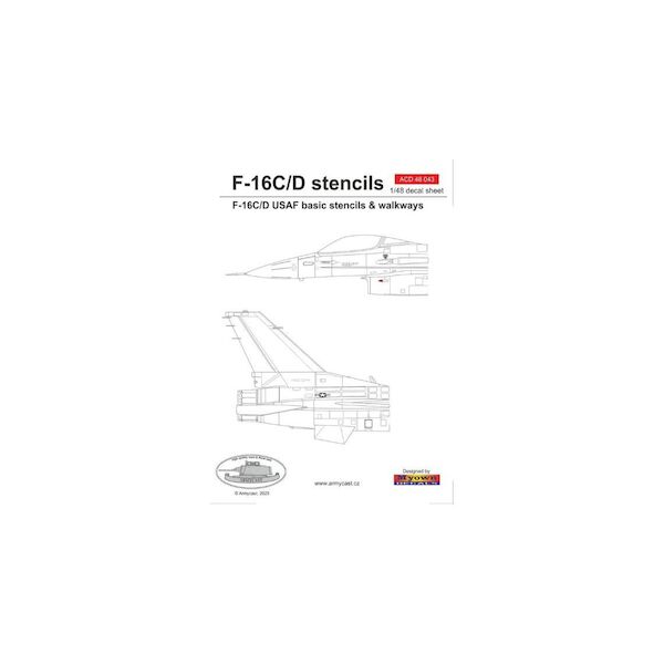 F16C/D Fighting Falcon Stencils, USAF Basic stencils and walkways ACD48043