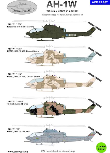 AH-1W Whiskey in combat conversion with decal set (REISSUE!) ACD72007