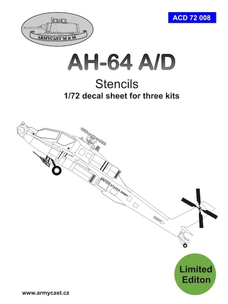 Hughes AH-64A/D Apache stencils - decal set ACD72008
