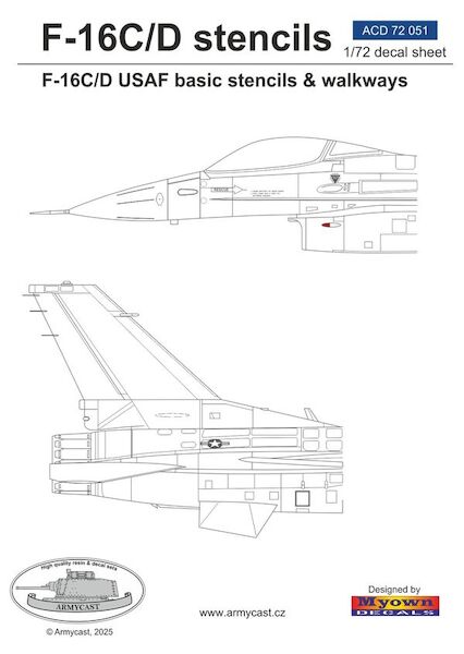 F16C/D Fighting Falcon Stencils, USAF Basic stencils and walkways ACD72051