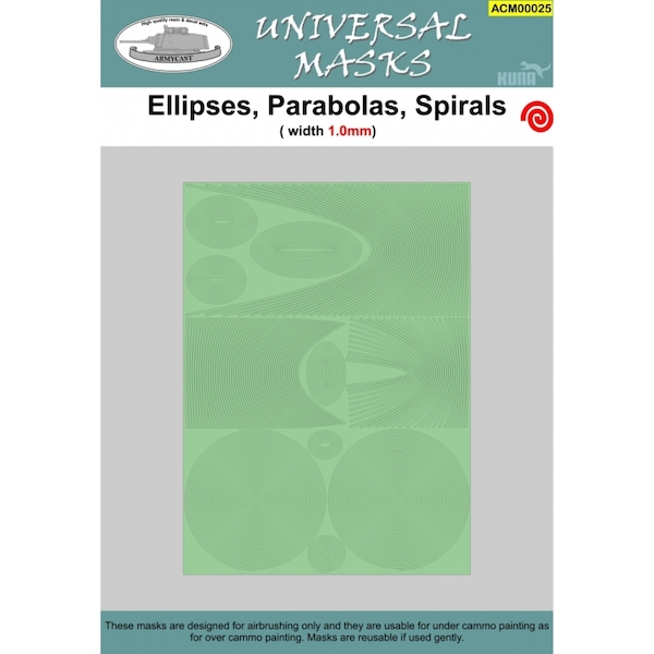 Ellipses, parabolas and spirals width 1,0mm ACM00025