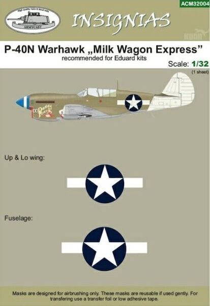 Masking for Curtiss P40N Warhawk "Milk wagon Express"  ACM32004