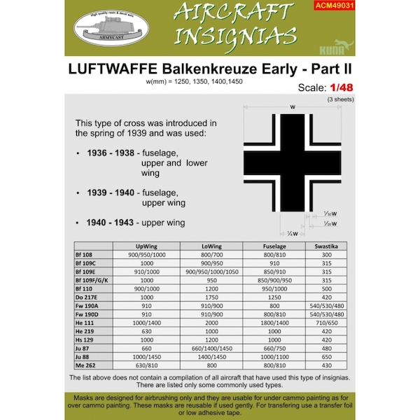 Luftwaffe Balkenkreuze early Part II ACM49031