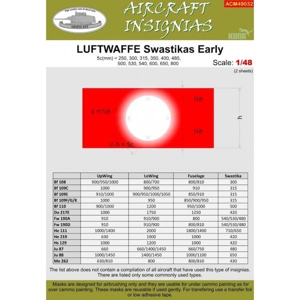 Luftwaffe Swastika's Early  ACM49032