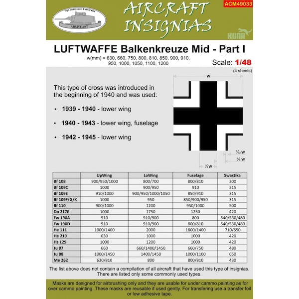 Luftwaffe Balkenkreuze Mid Part 1 ACM49033