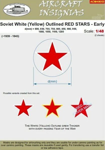 Soviet white (Yellow) outlined red stars (Early 1939-1943) ACM49053