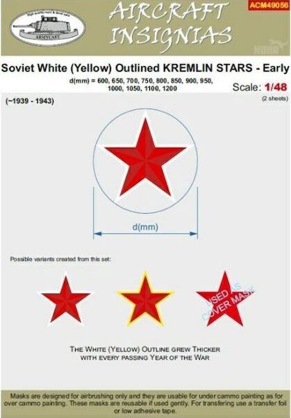 Soviet white (Yellow) outlined Kremlin stars Early (1939-1943) ACM49056
