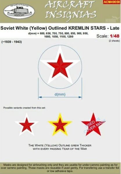 Soviet white (Yellow) outlined Kremlin stars Late (1939-1943) ACM49058