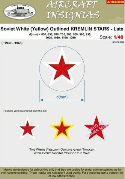 Soviet white (Yellow) outlined Kremlin stars Late (1939-1943)  ACM49058