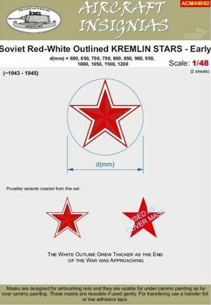 Soviet Red-White outlined Kremlin Stars - Early  1943-1945  ACM49062